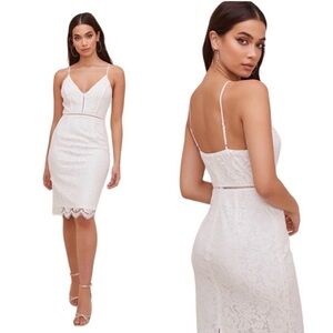 ASTR the Label white lace bodycon sheath dress